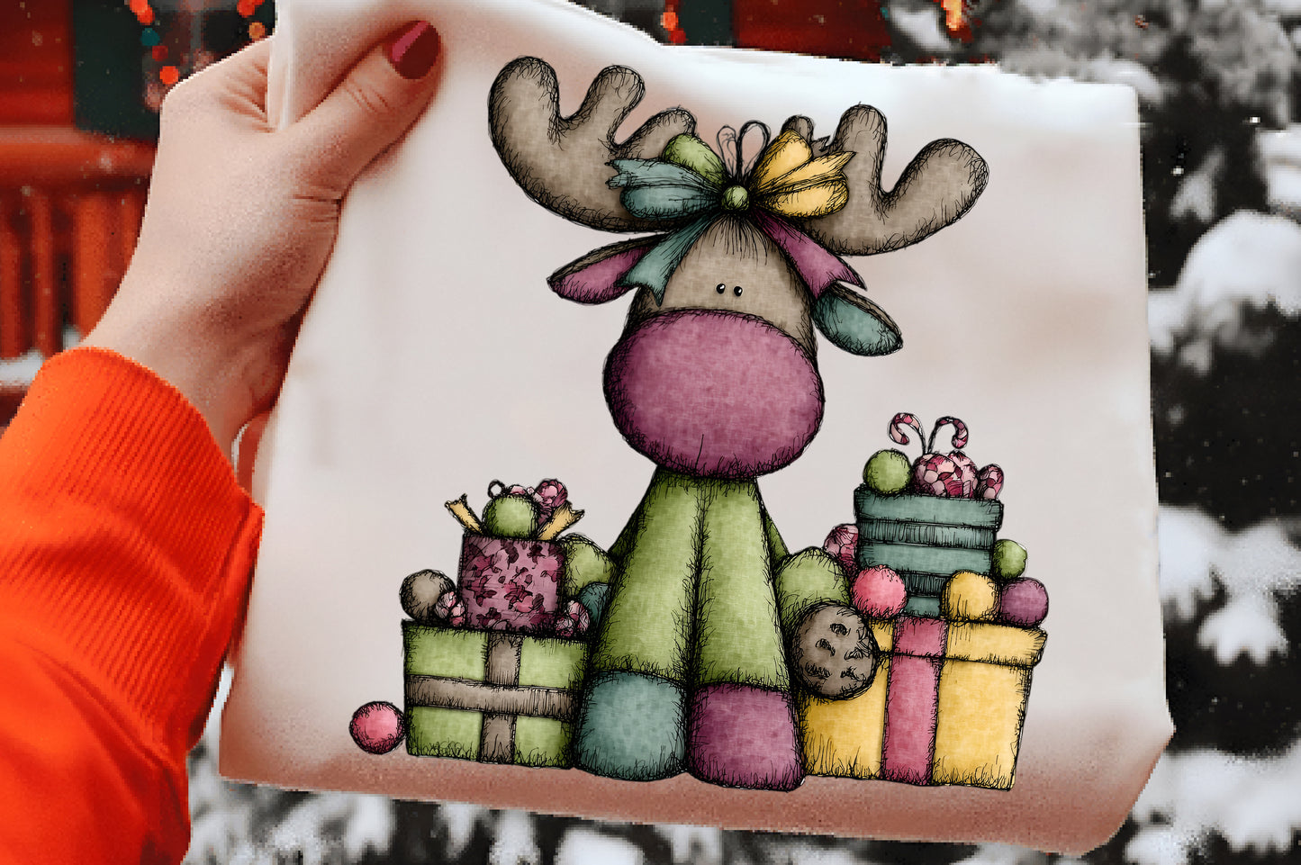 Watercolor Cute Christmas Clipart PNG Sublimation
