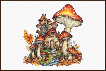 Fall Forest Fairy PNG Bundle Watercolor Autumn Clipart
