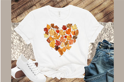 Watercolor Fall Leaves PNG Bundle Autumn Clipart