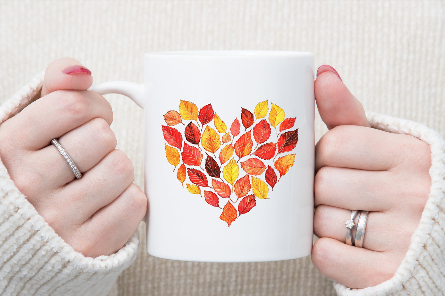 Watercolor Fall Leaves PNG Bundle Autumn Clipart