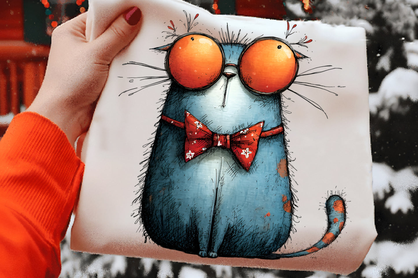 Watercolor Funny Christmas Cats Clipart PNG Bundle | Cute Holiday Kitty Clipart | Festive Christmas Cat PNG