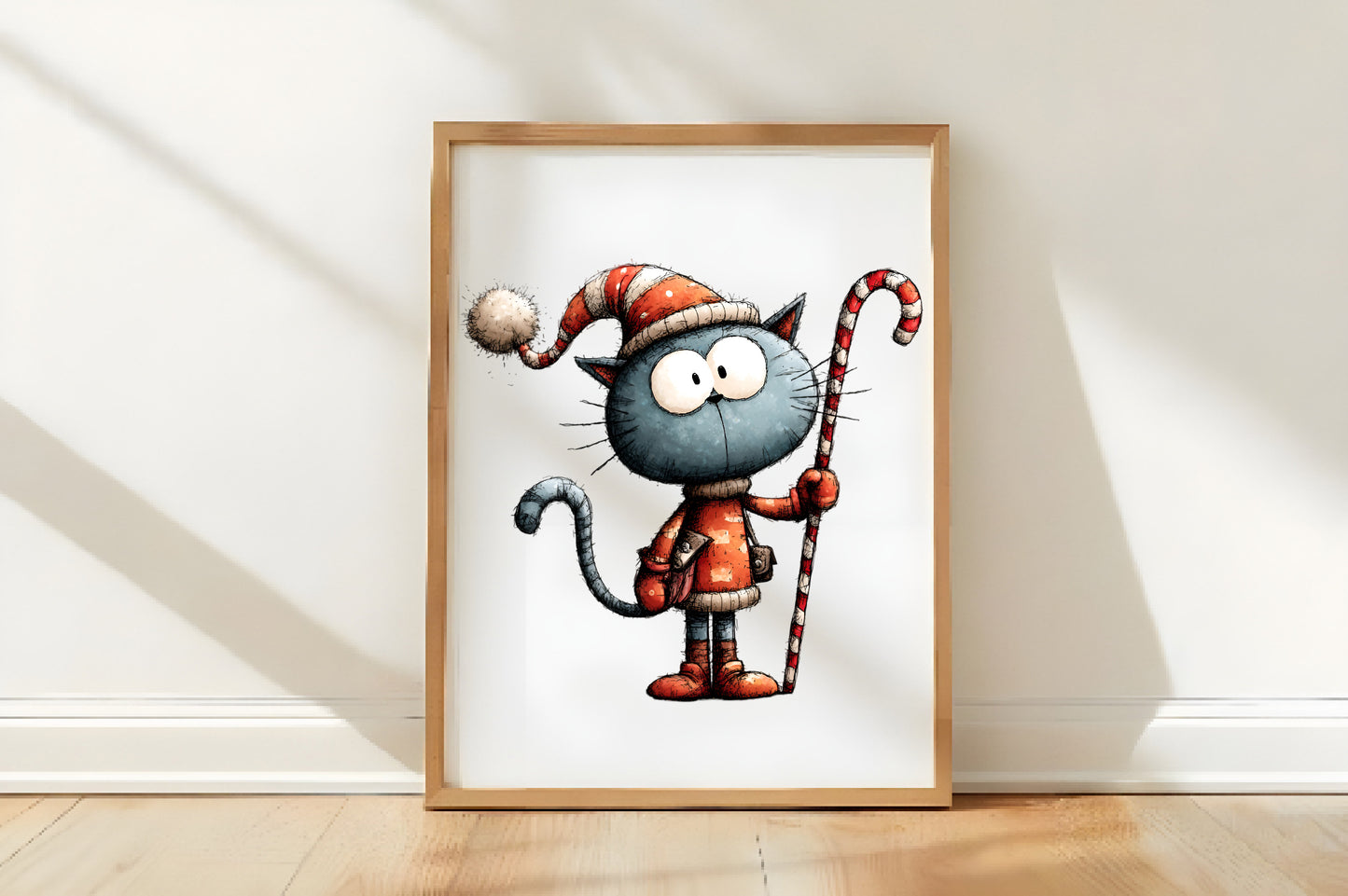 Watercolor Funny Christmas Cats Clipart PNG Bundle | Cute Holiday Kitty Clipart | Festive Christmas Cat PNG