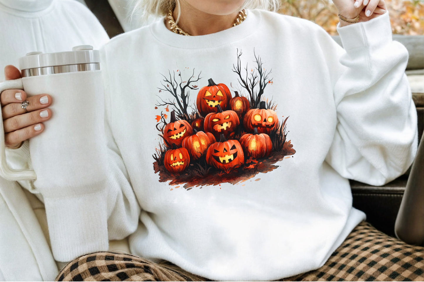 Watercolor Halloween Evening PNG Bundle Spooky Clipart