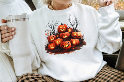 Watercolor Halloween Evening PNG Bundle Spooky Clipart