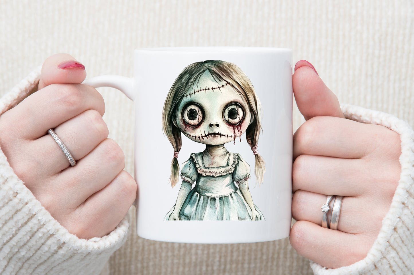 Watercolor Horror Halloween Clipart PNG Bundle