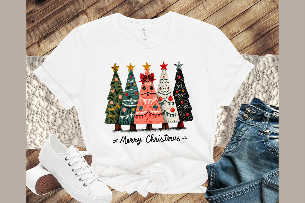 Watercolor Merry Christmas Tree PNG