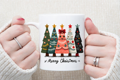 Watercolor Merry Christmas Tree PNG