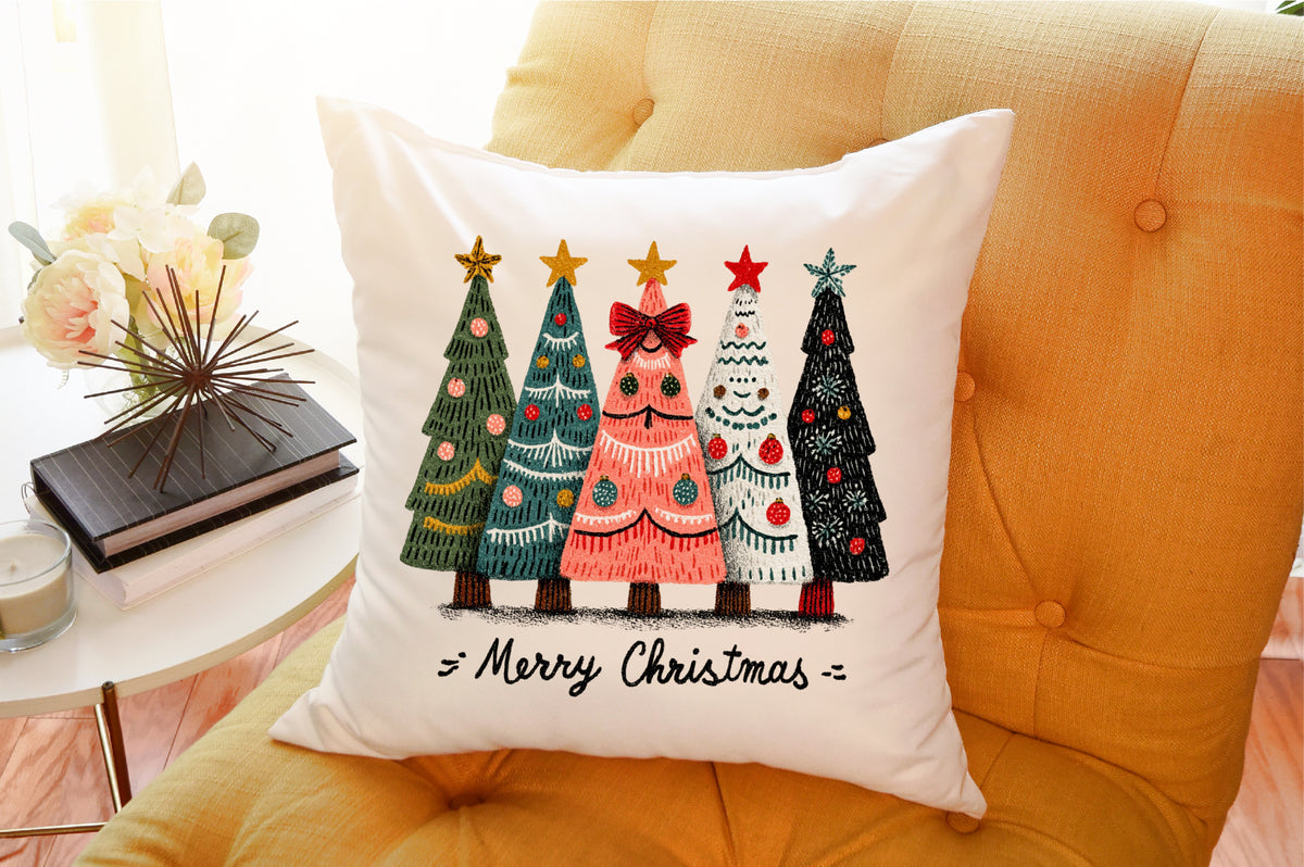 Watercolor Merry Christmas Tree PNG