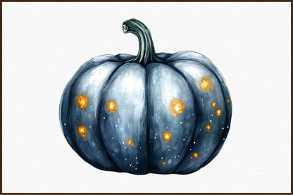Watercolor Pumpkin PNG Bundle Fall Autumn Clipart