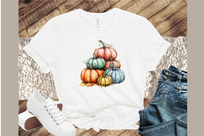 Watercolor Pumpkin PNG Bundle Fall Autumn Clipart