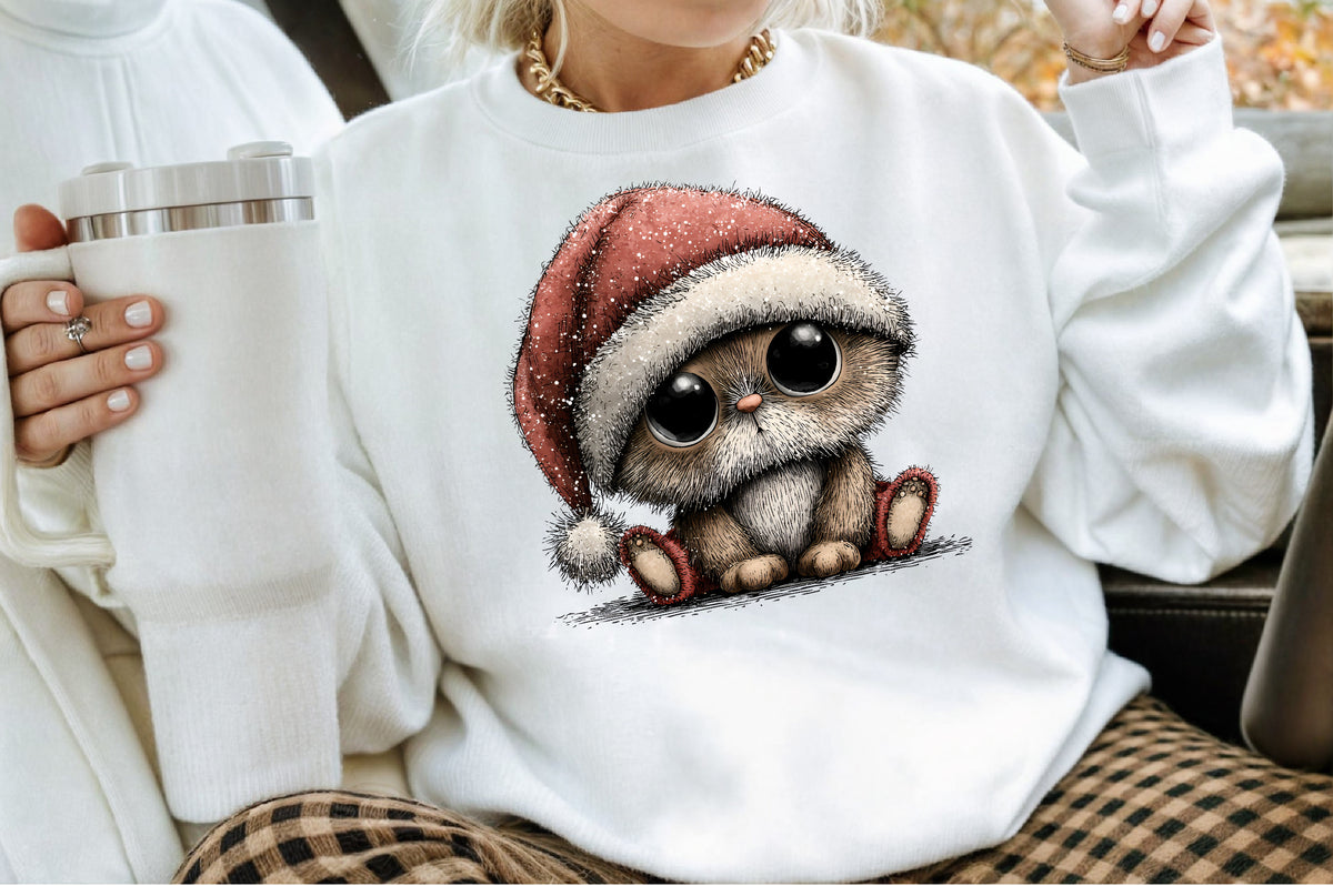 Watercolor Red Christmas Time Clipart Bundle Cute Winter Characters PNG