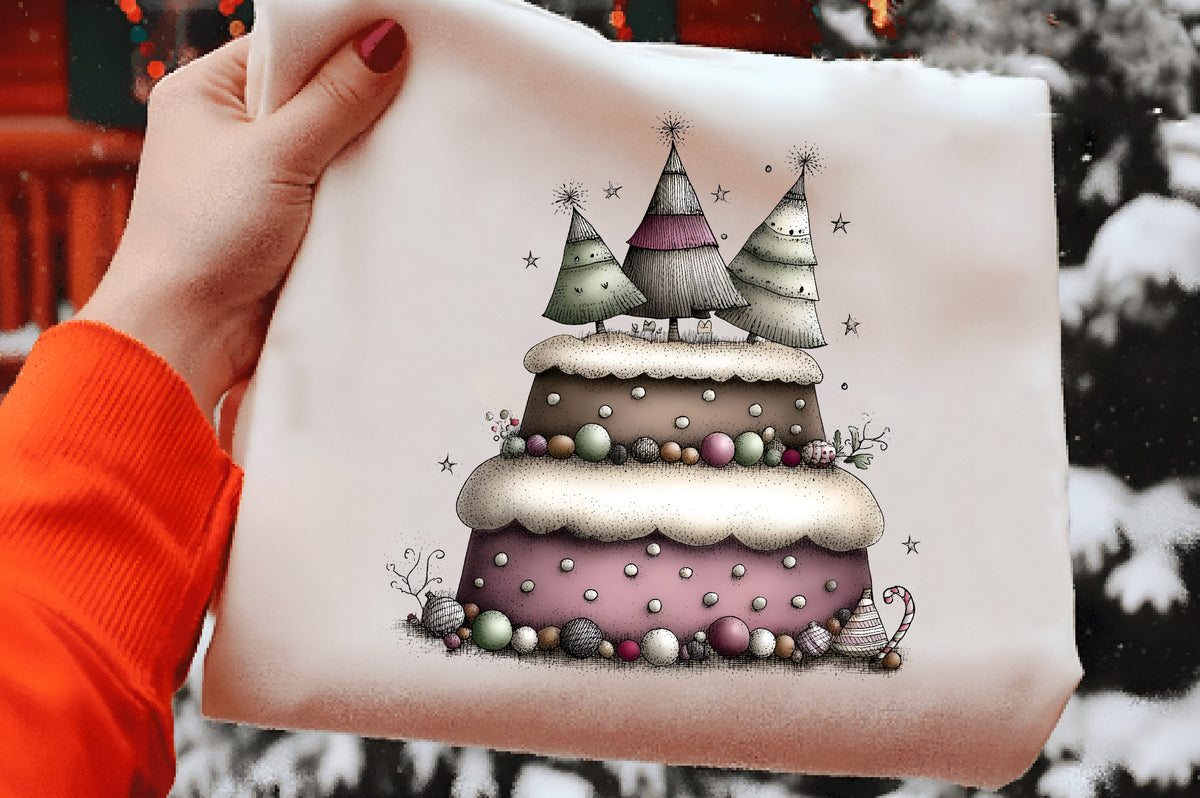 Watercolor Christmas Cakes Clipart PNG