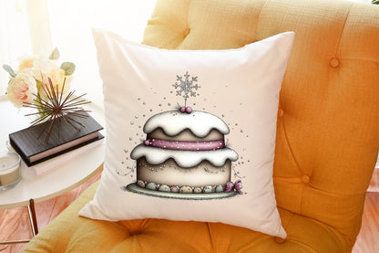 Watercolor Christmas Cakes Clipart Bundle Cute Whimsical Holiday Dessert PNG