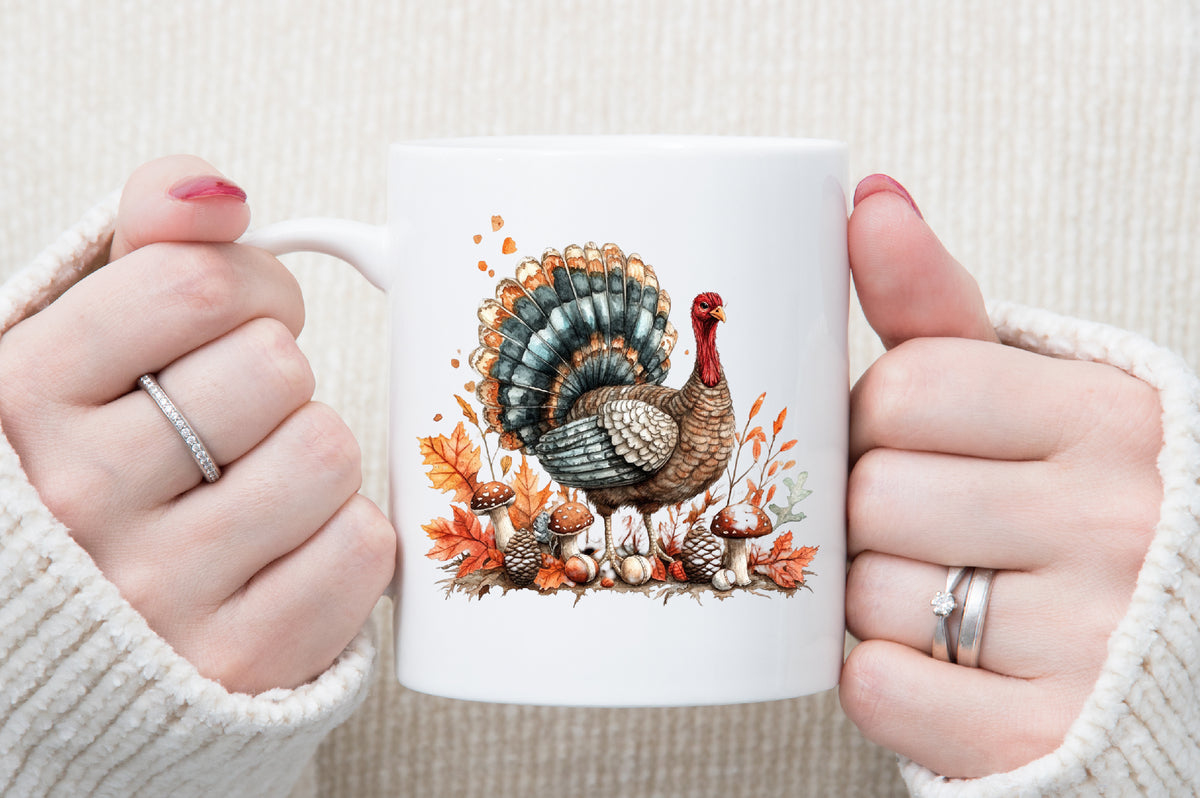 Watercolor Thanksgiving Turkey Clipart PNG Bundle