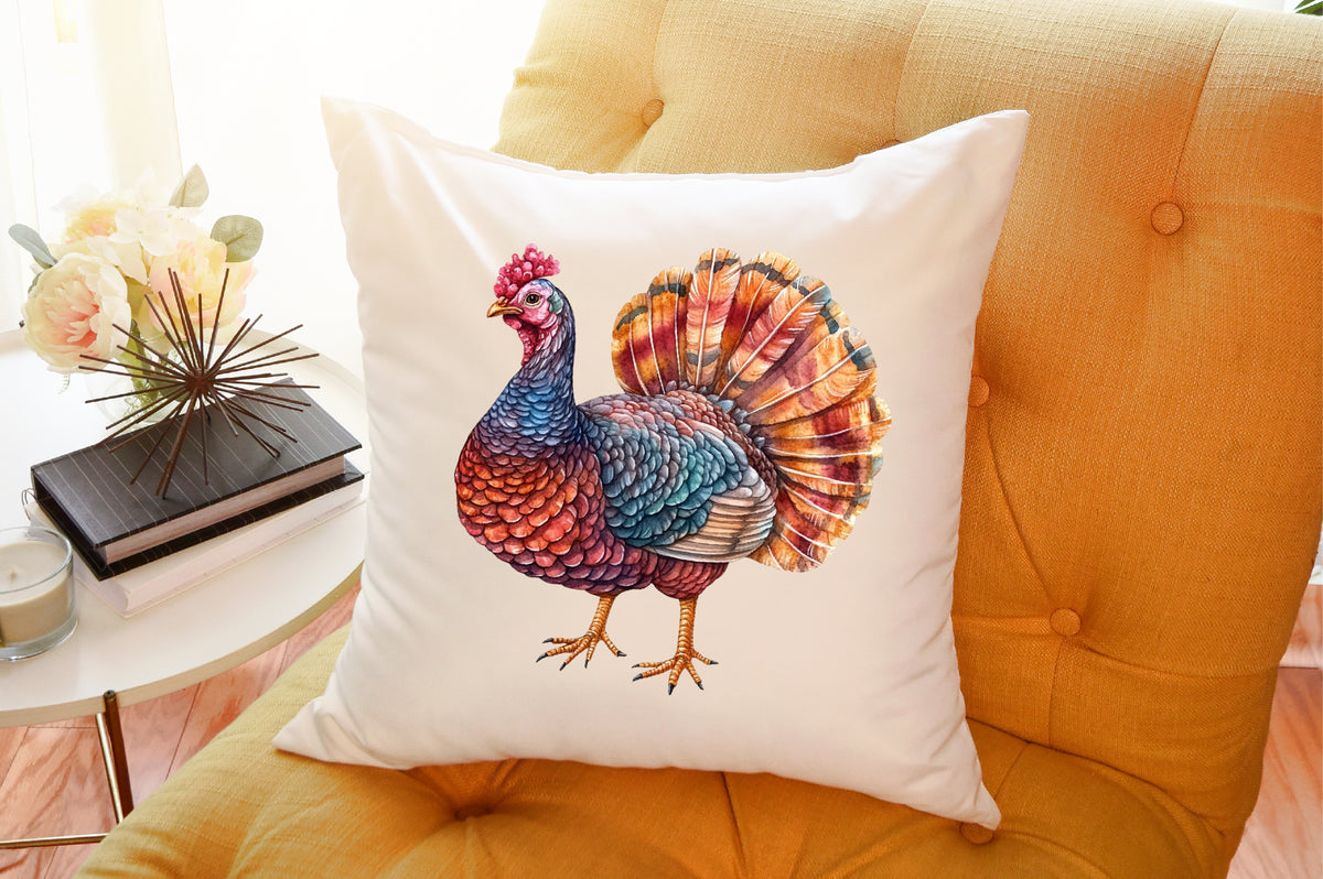 Watercolor Thanksgiving Turkey Clipart PNG Bundle