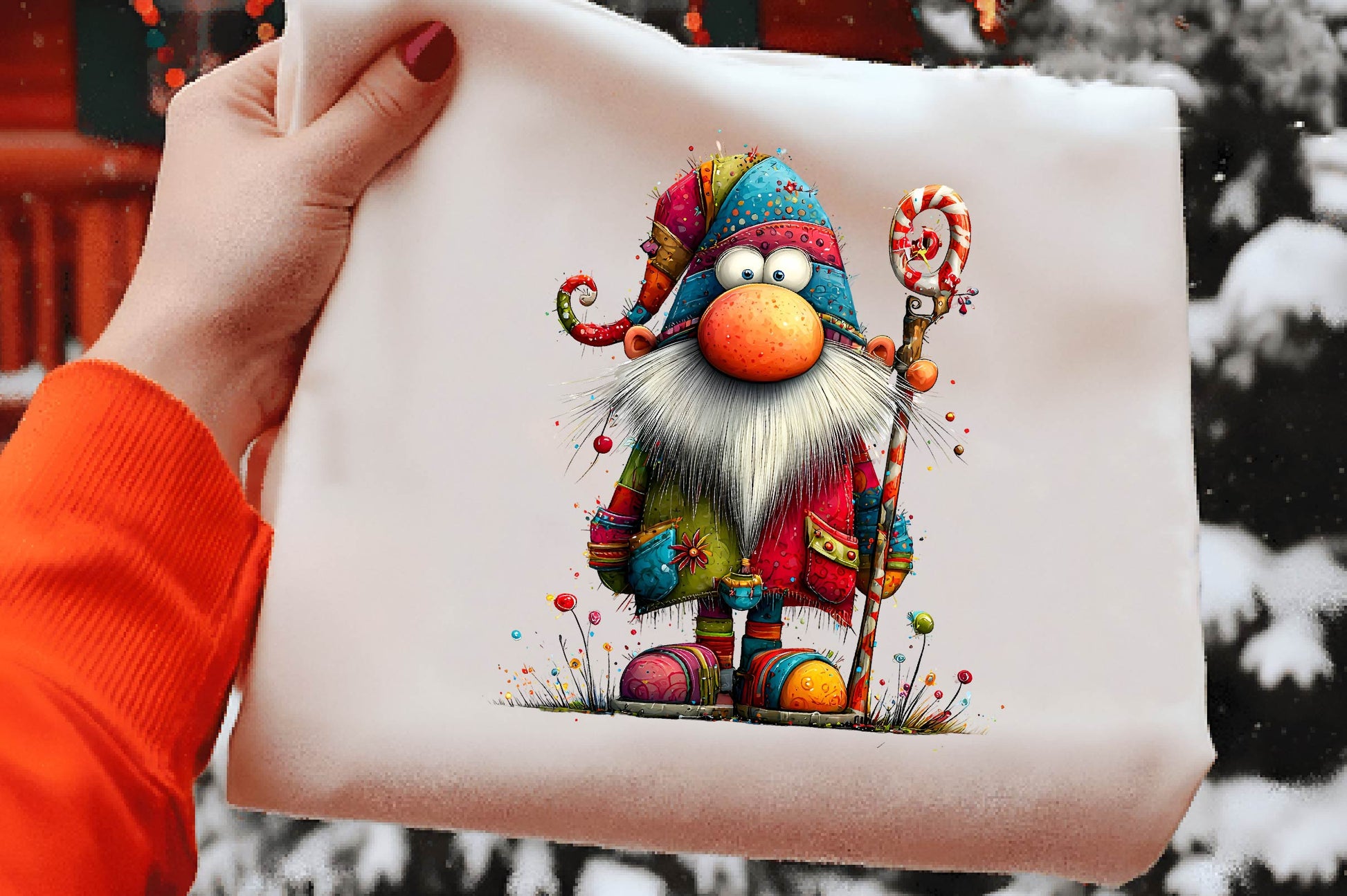 Watercolor Quirky Santa Claus Clipart PNG