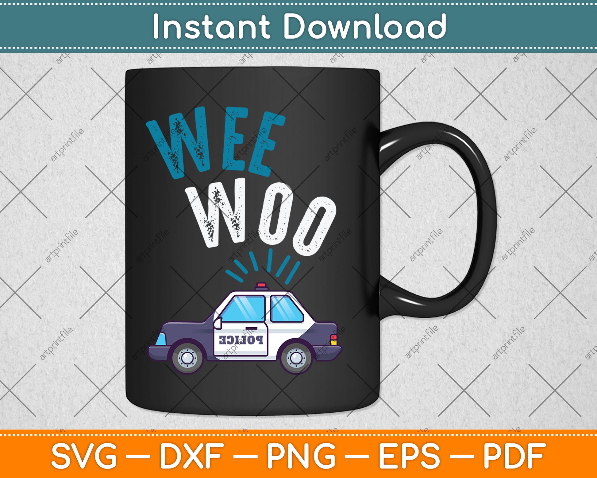 Wee Woo Police Car Funny Cute Svg Digital Cutting File