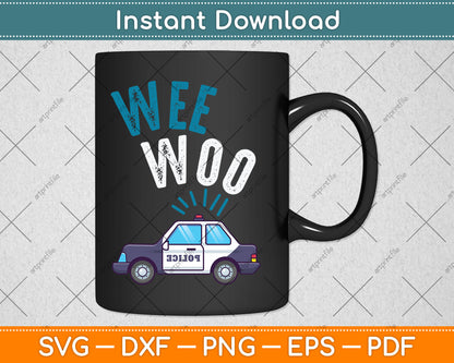 Wee Woo Police Car Funny Cute Svg Digital Cutting File