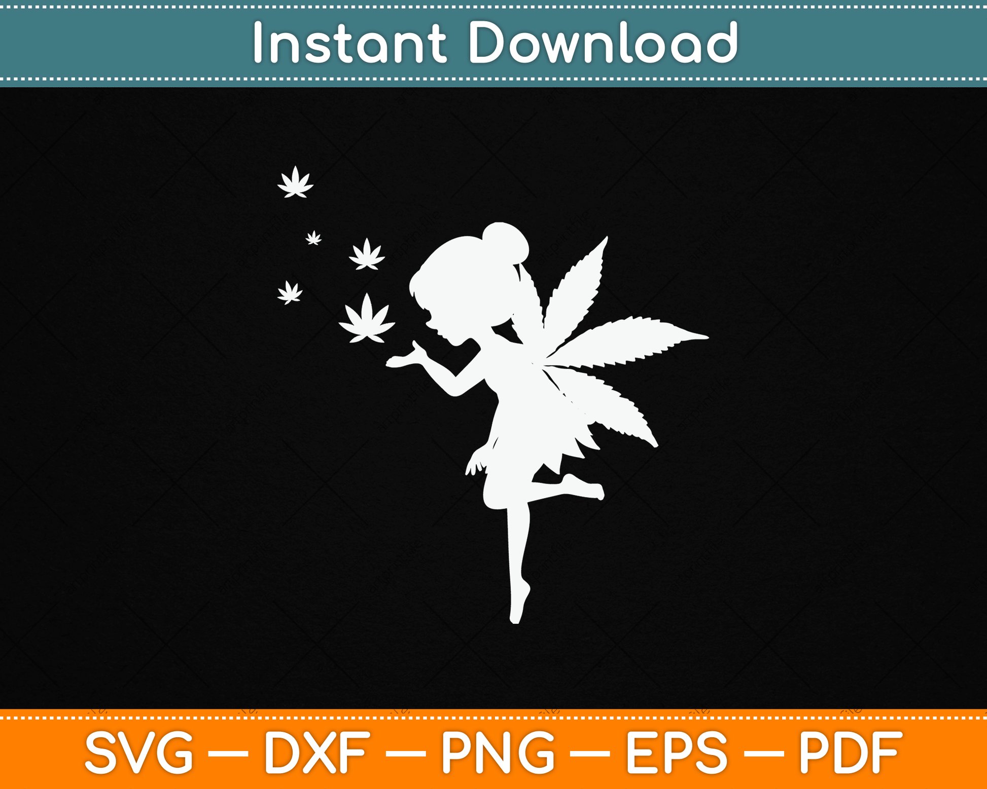 Weed Fairy Marijuana Fantasy Leaf Stoner Pot Smoker Cannabis SVG Digital Cutting File