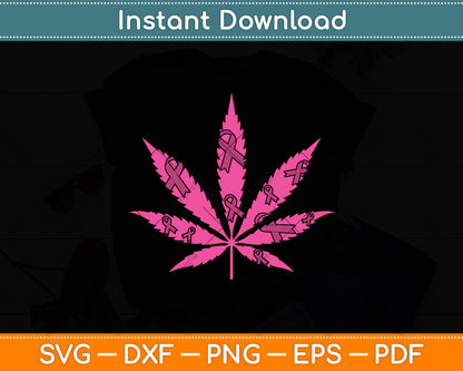 Weed Marijuana Pink Breast Cancer Svg Png Dxf Digital Cutting File