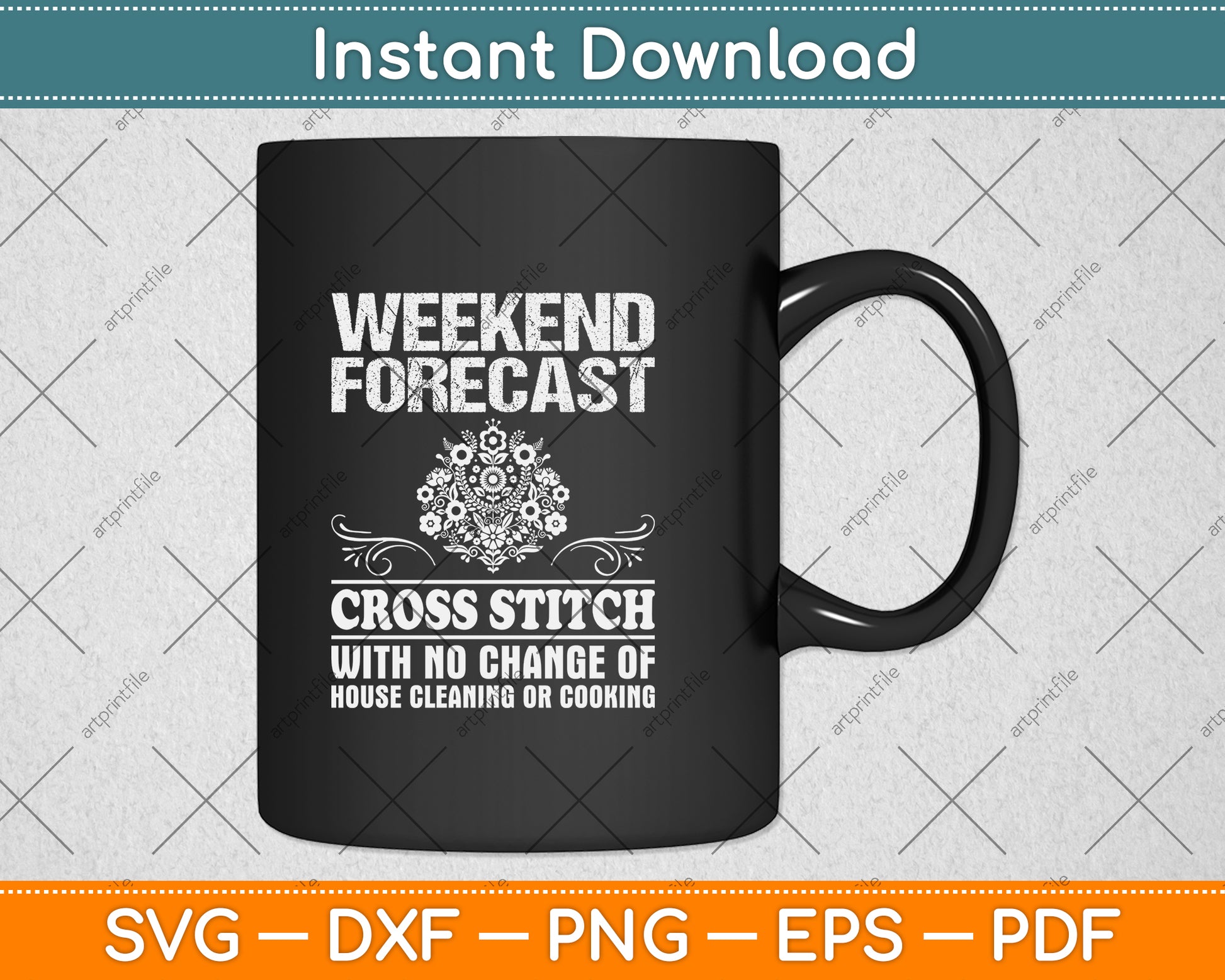 Weekend Forecast Cross Stitch Sewing Svg Png Dxf Digital Cutting File