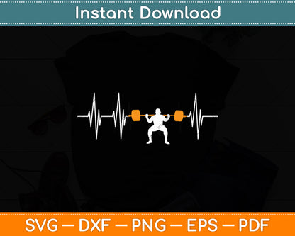 Weightlifting Heartbeat Bodybuilding Svg Digital Cutting File