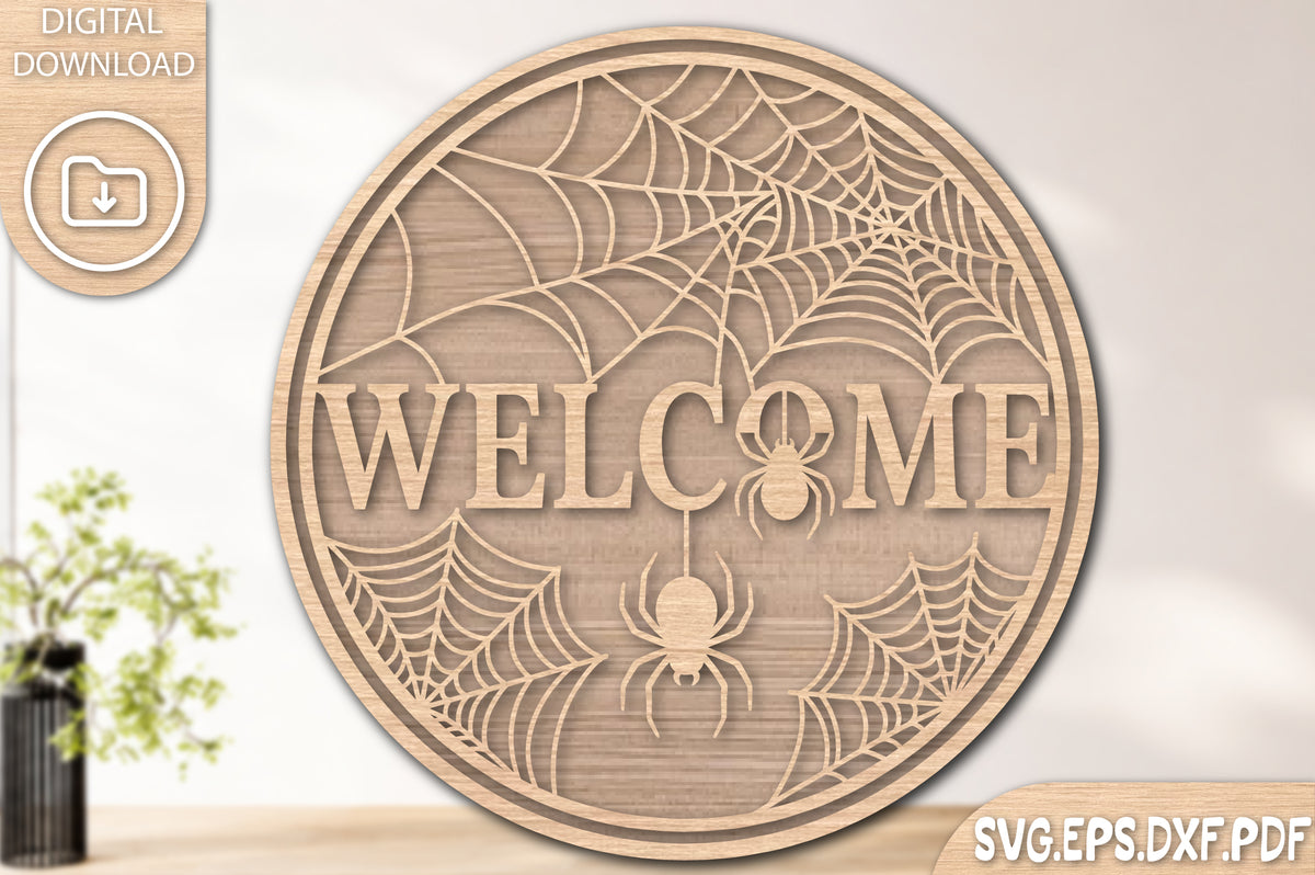 Welcome Halloween Spider Web SVG