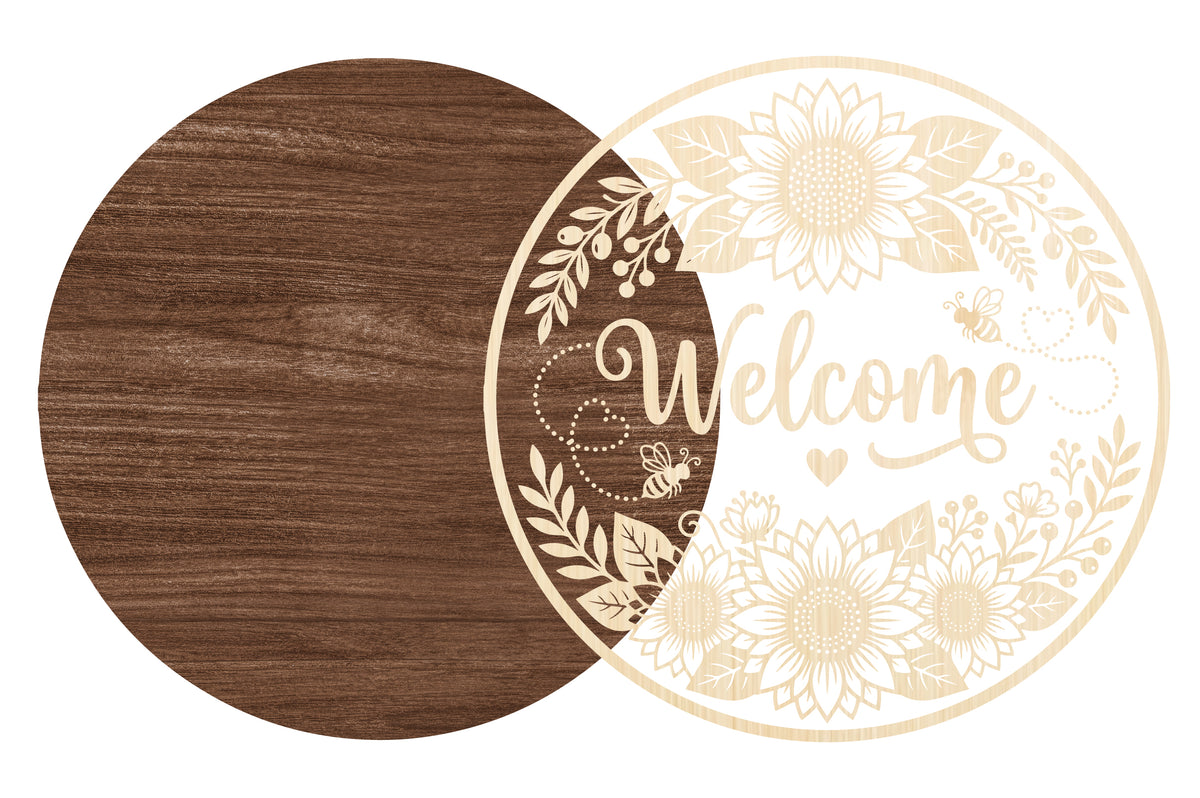 Welcome Sunflower Laser Cut SVG