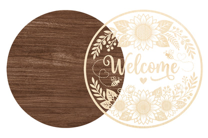 Welcome Sunflower Laser Cut SVG