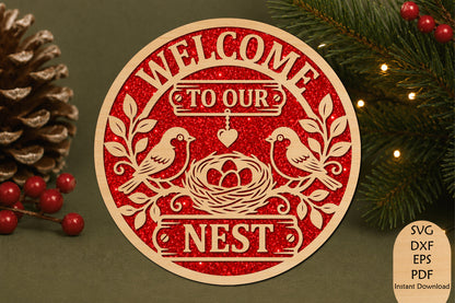 Welcome To Our Nest Birdhouse Laser Cut SVG File