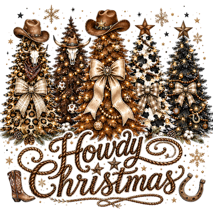Western Cowboy Christmas Trees PNG