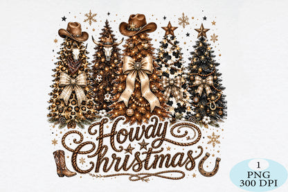 Western Cowboy Christmas Trees PNG