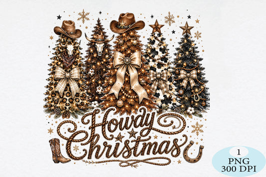 Western Cowboy Christmas Trees PNG