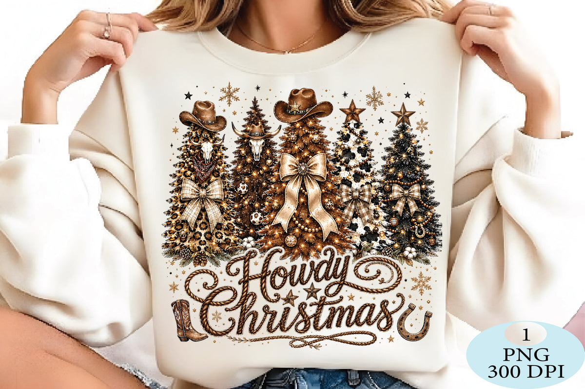 Western Cowboy Christmas Trees PNG