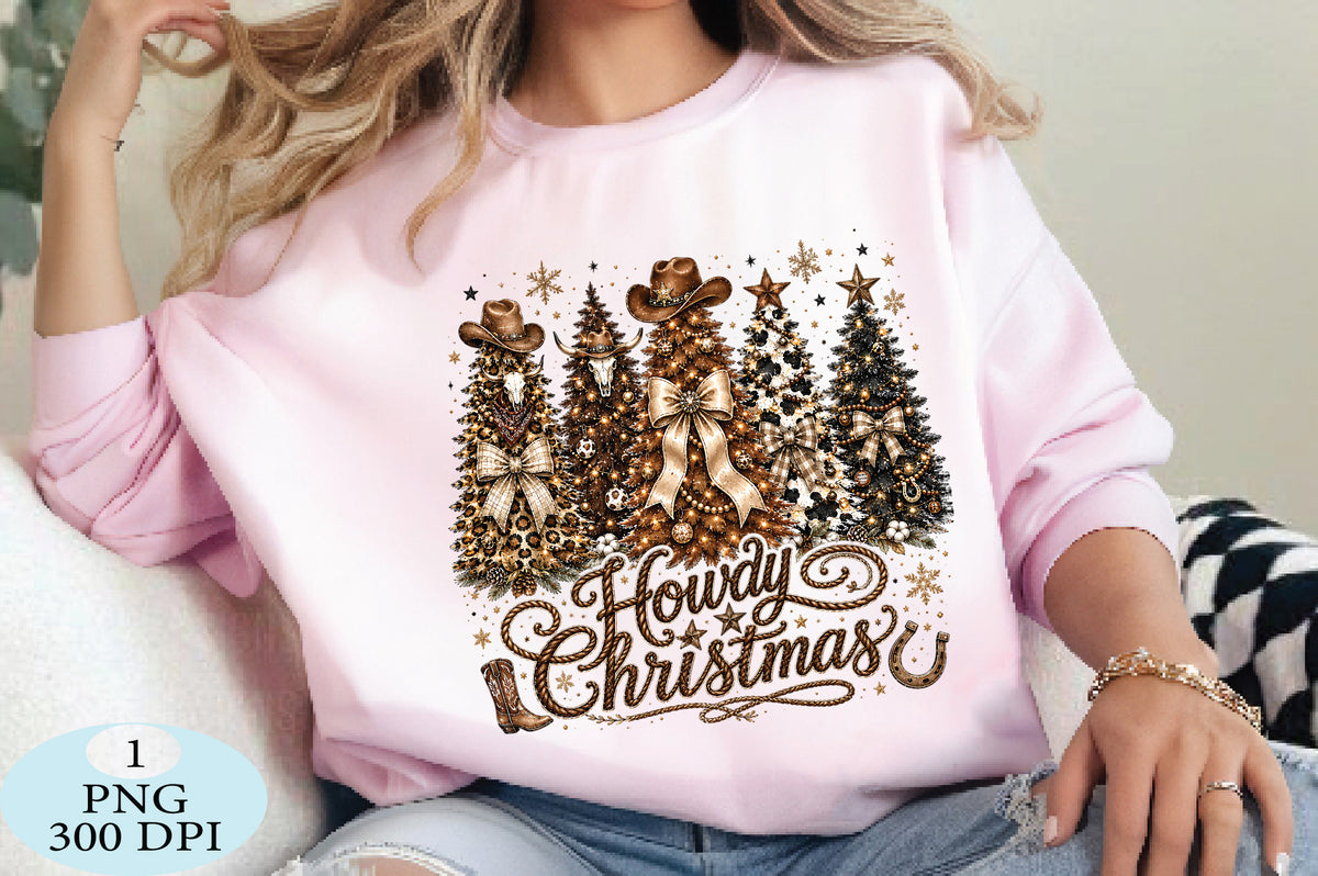 Western Cowboy Christmas Trees PNG