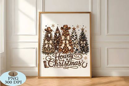 Western Cowboy Christmas Trees PNG