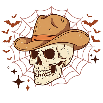 Western Cowboy Skull Halloween PNG