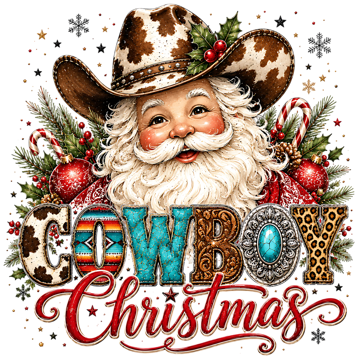 Cowboy Santa Christmas PNG