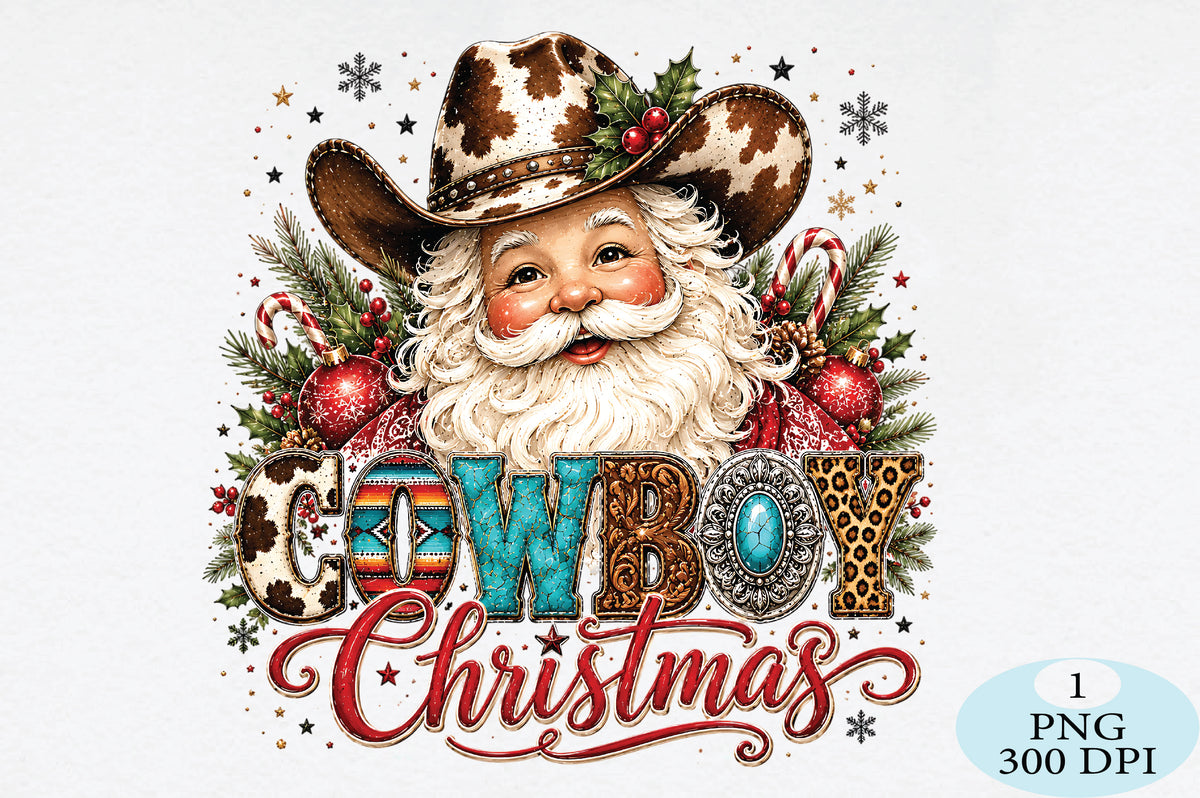 Cowboy Santa Christmas PNG