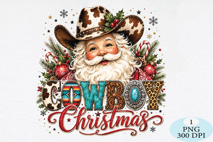Cowboy Santa Christmas PNG