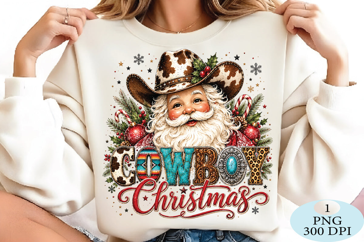 Cowboy Santa Christmas PNG