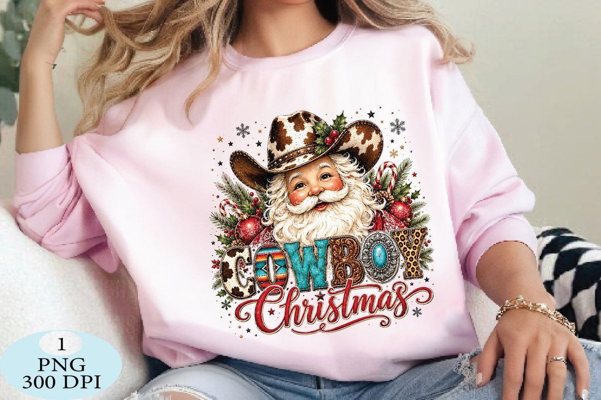 Cowboy Santa Christmas PNG