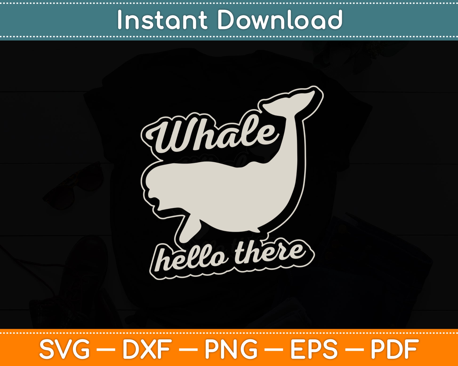 Whale Hello There Ocean Mammals Beluga Whale Svg Png Dxf Digital Cutting File