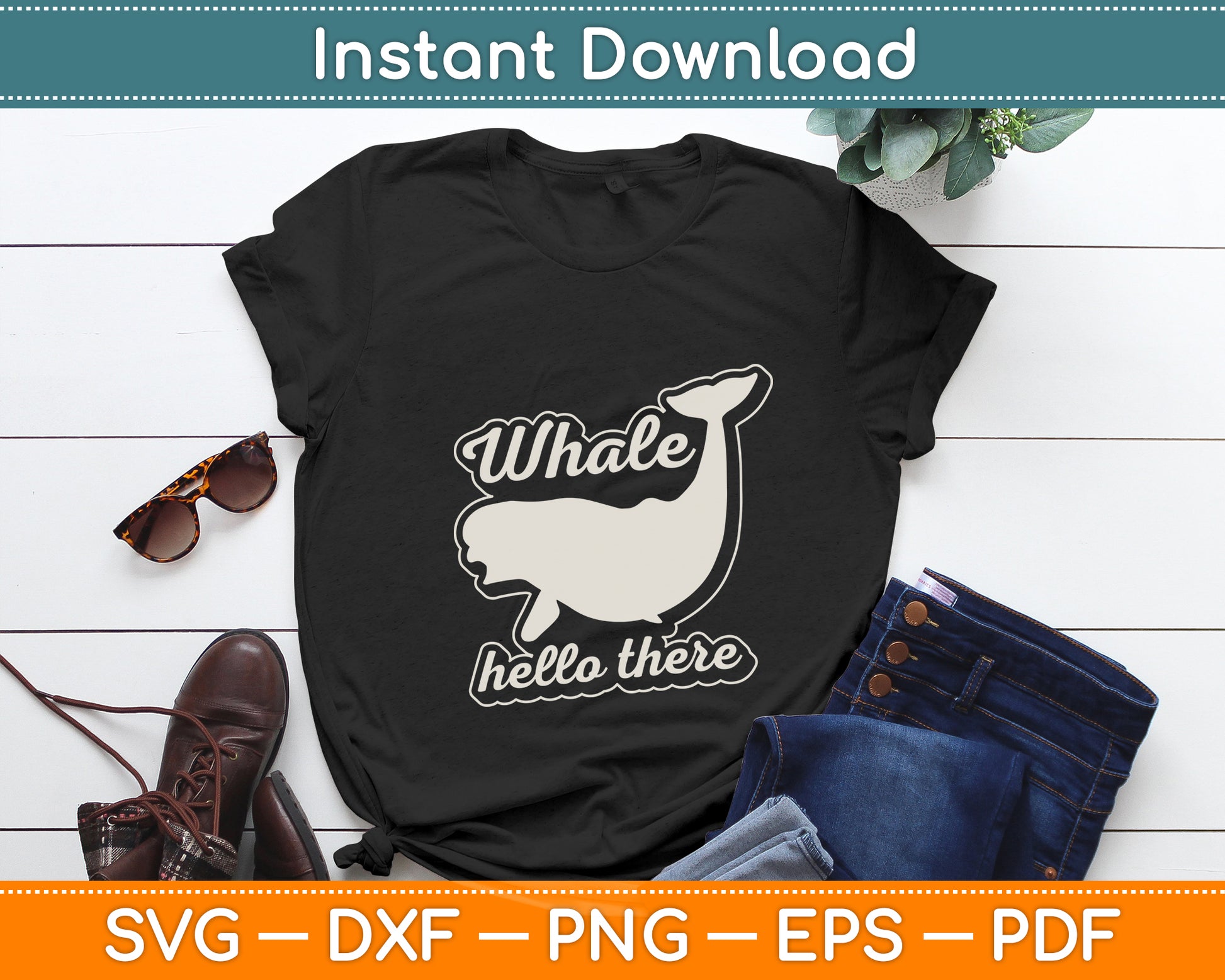 Whale Hello There Ocean Mammals Beluga Whale Svg Png Dxf Digital Cutting File