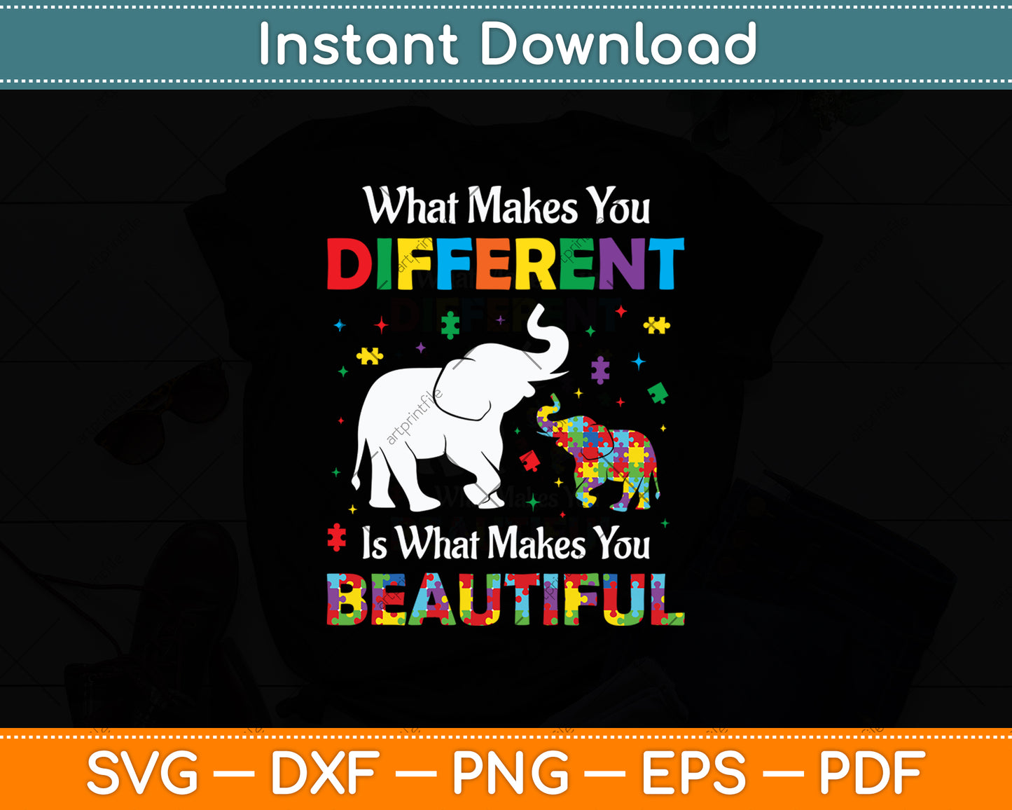 What Makes You Different Is What Makes You Beautiful Awareness Svg Digital Cutting File