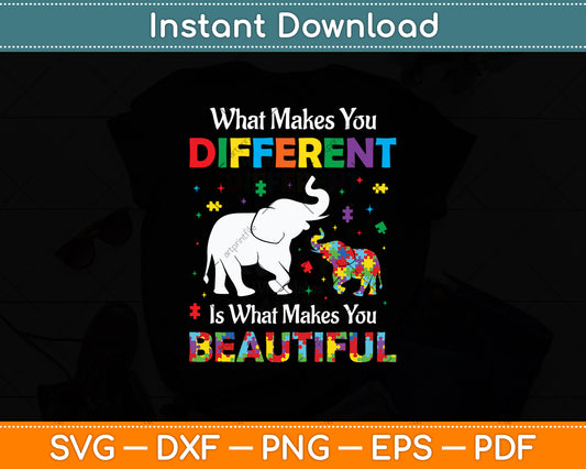 What Makes You Different Is What Makes You Beautiful Awareness Svg Digital Cutting File