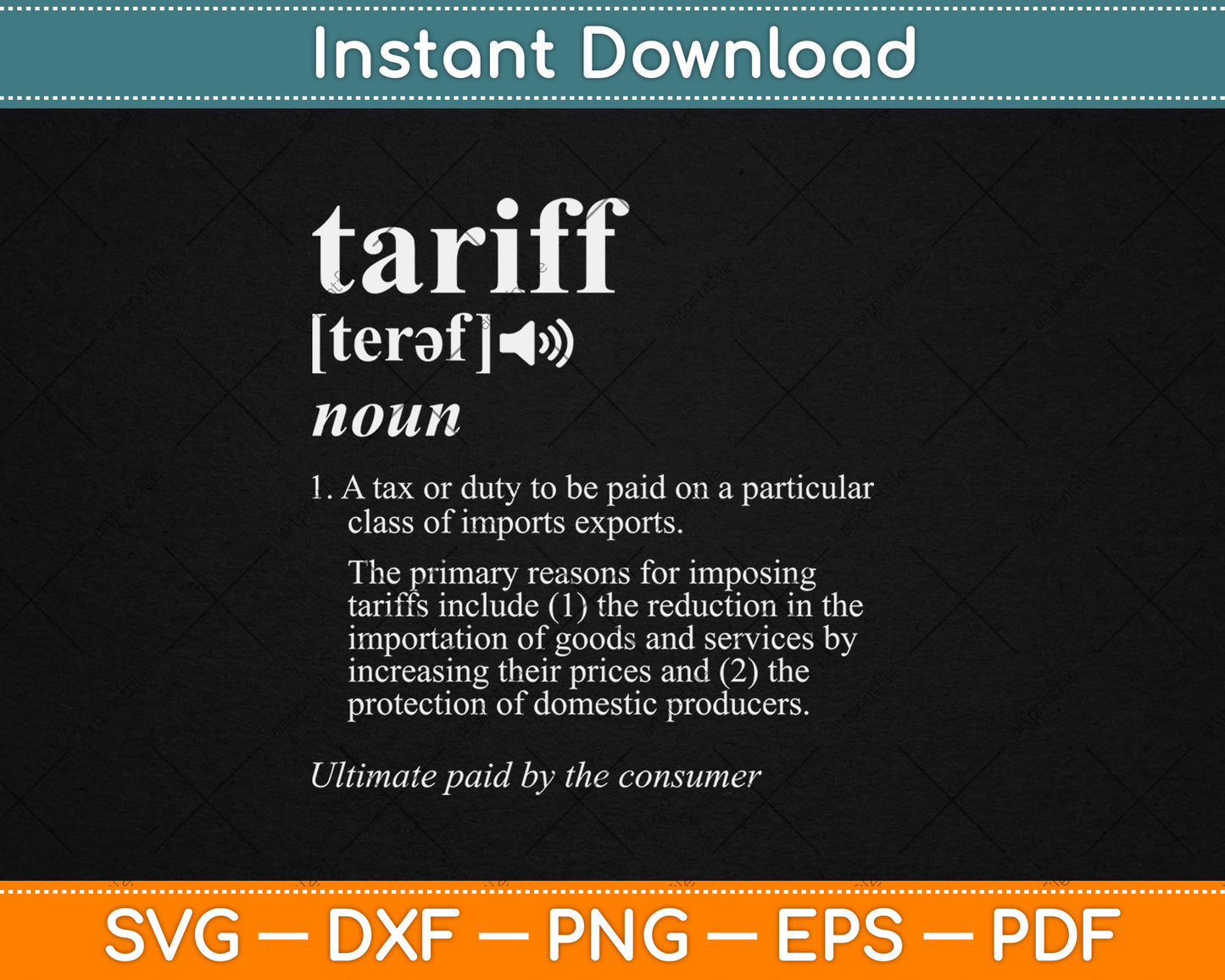 What is a Tariff Definition Tariff Meaning Import Taxes Svg Digital Cutting File
