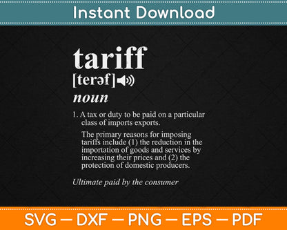 What is a Tariff Definition Tariff Meaning Import Taxes Svg Digital Cutting File