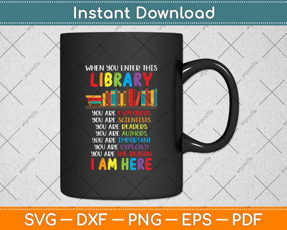 When You Enter This Library School Librarian Svg Digital Cutting File