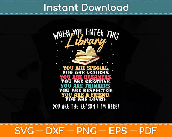 When You Enter This Library Funny Librarian Book Lover Svg Digital Cutting File
